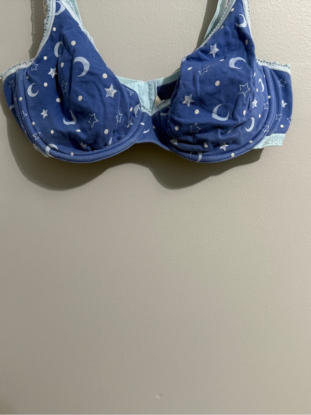 Cacique Bra Womens 40D Underwired Moon Stars Blue Unpadded Comfort Lace Straps - Picture 3 of 7